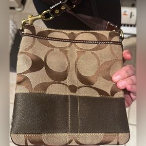 Coach Brown and Tan Crossbody Bag